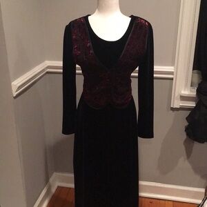 Velour maxi dress with vest​